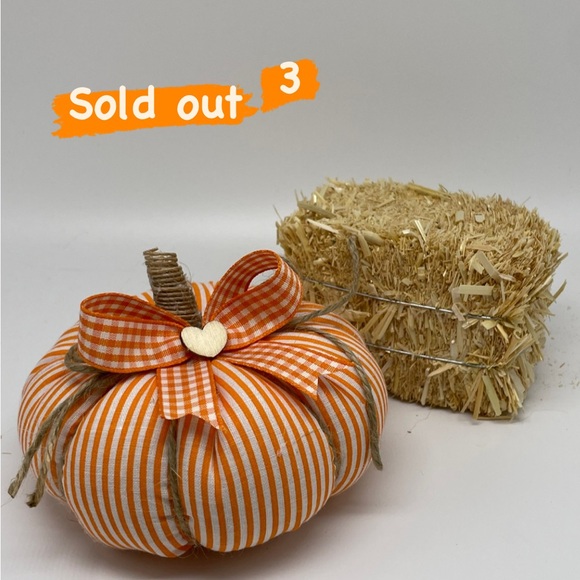 One Orange Pumpkin of Your Choice Stuffed Fabric Pumpkins Fall Farmhouse Decor - Picture 5 of 8